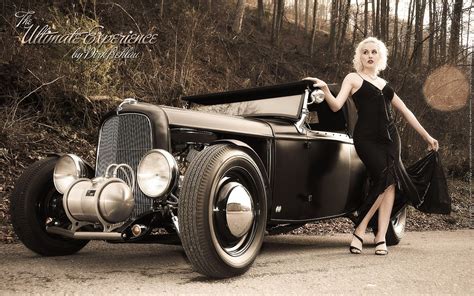 Elegant Woman & Vintage Car - HD Wallpaper by dirkbehlau