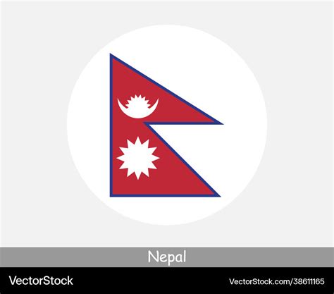 Nepal round circle flag Royalty Free Vector Image