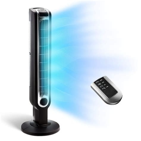 Great Quality Bedroom Office 3 Quiet Speeds Remote Control Tower Fan ...