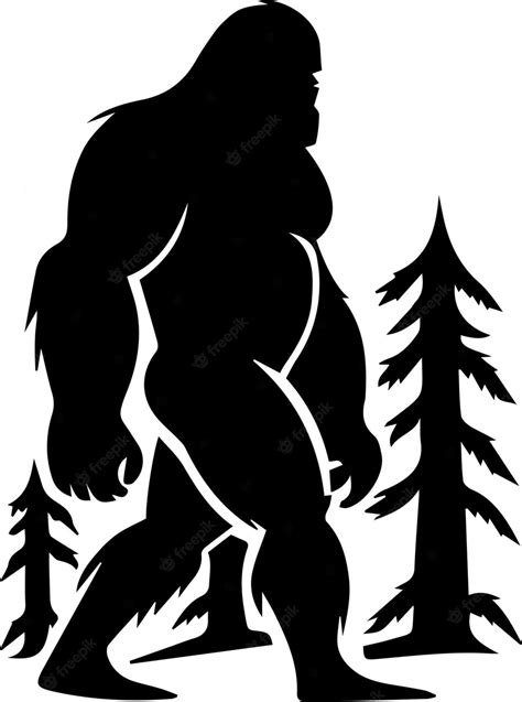 Premium Vector | Bigfoot logo monochrome design style