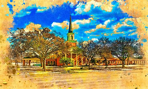 First Christian Church in Wichita Falls, Texas - digital painting Digital Art by Nicko Prints ...