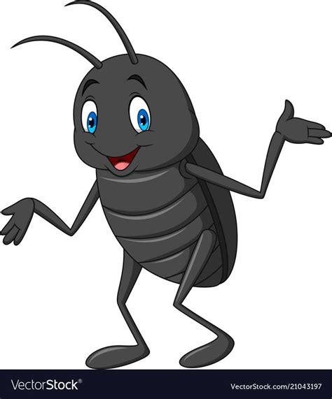 Cartoon happy black beetle. Download a Free Preview or High Quality Adobe Illustrator Ai, EPS ...