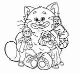 Turning Red Characters coloring Page  Download Print Or Color Online sketch template
