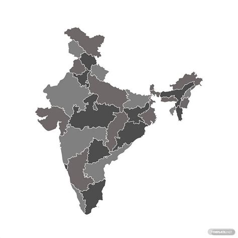 Free Grey India Map Vector - EPS, Illustrator, JPG, PNG, SVG | Template.net