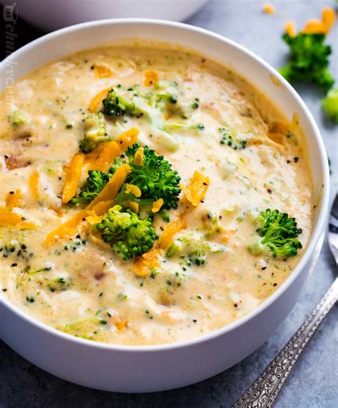 Creamy Broccoli Cheddar Soup - The Chunky Chef