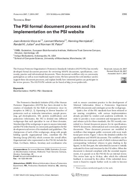 (PDF) The PSI formal document process and its implementation on the PSI website | Juan Antonio ...