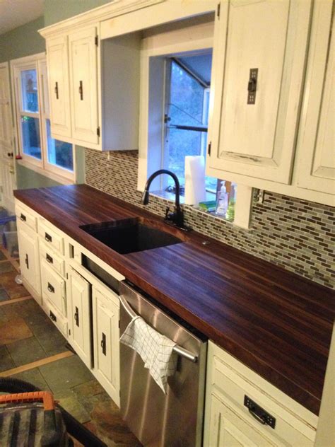 DIY Black Walnut Butcher Block Countertops to replace that awful laminate! Kitchen Remodel Idea ...