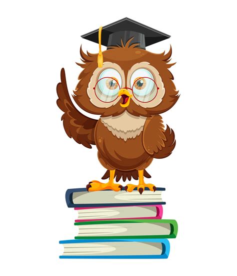 Cute wise owl. Funny owl, back to school concept 2841361 Vector Art at Vecteezy