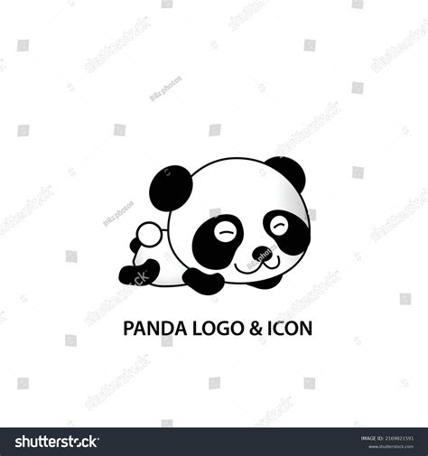 Panda Icon Logo Design Black White Stock Vector (Royalty Free ...