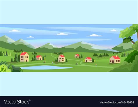 Summer panorama concept Royalty Free Vector Image