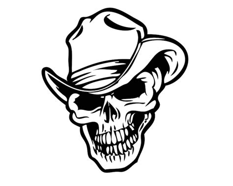 Cowboy Logo Skull Bones Tattoo Decal Rebel Outlaw Guns Hat - Etsy