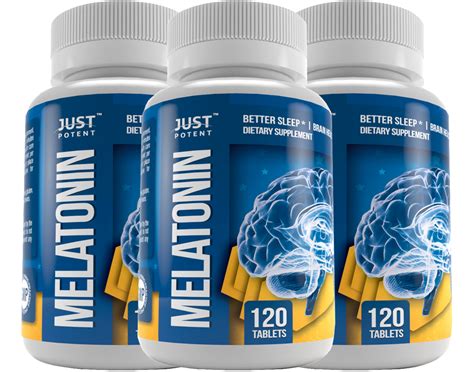 Pharmaceutical Grade Melatonin Supplement by Just Potent | 10mg Tablets | Better Sleep | Brain ...