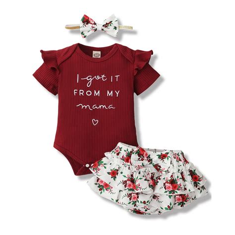 Saeaby - Newborn Baby Girl Clothes Romper Pants Ruffle Infant Girl ...