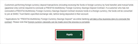 Help Application for PRESTIA MultiMoney Foreign Currency Savings Deposit | Online banking - SMBC ...