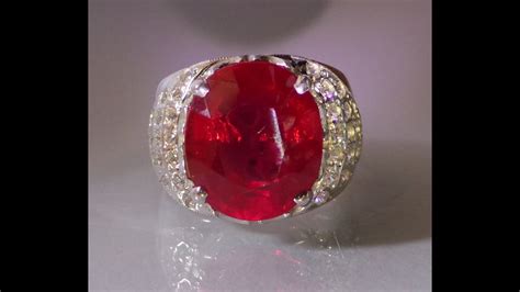 Natural Unheated Burmese Ruby Ring 13.80 cts - YouTube