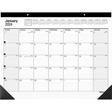 2024 Office Depot Brand Monthly Desk Pad Calendar 21 34 x 17 White January To December 2024 ...