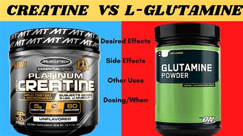 L-Glutamine VS Creatine & L-Glutamine + Creatine. Based on SCIENCE: desired effects, side ...