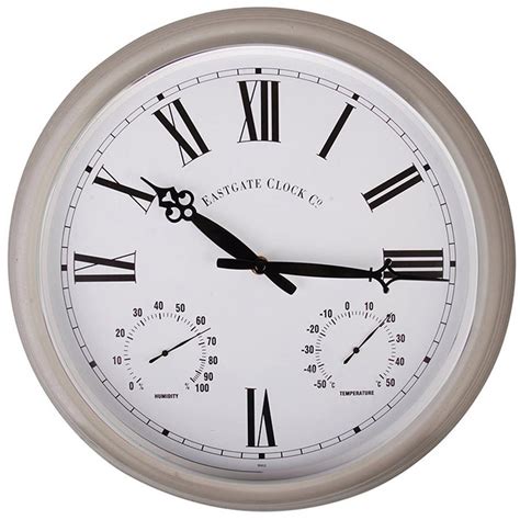 Outdoor Metal Wall Clock with Thermometer & Humidity Dials | Roman At Home