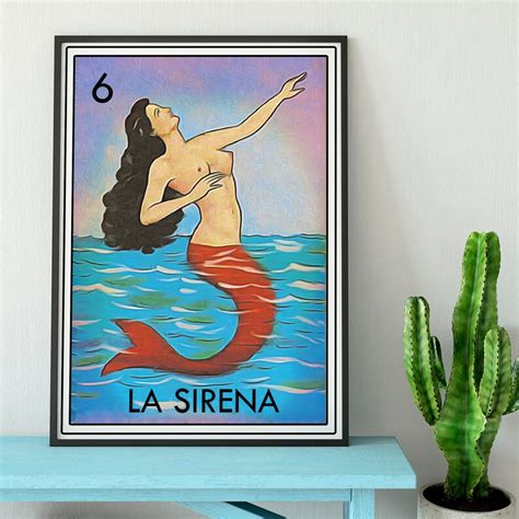 Loteria La Sirena Tin Sign Wall Decor for Hanging Aluminum | Etsy