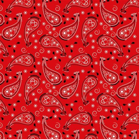 Free Vector | Red paisley bandana seamless pattern