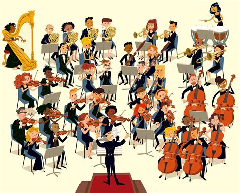 Orchestra on Behance | Music illustration, Musician art, Music notes art