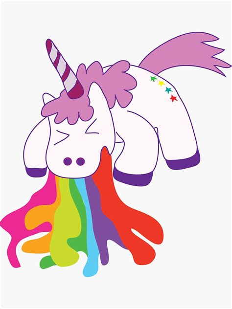 "Puking unicorn rainbow" Sticker for Sale by tarek25 | Redbubble