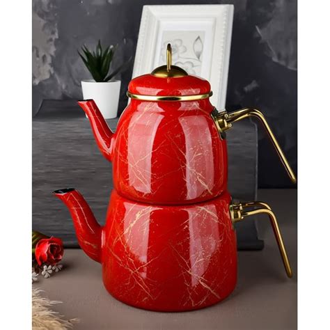 Red Teapot Set / Turkish Tea Pot Set, Turkish Sam - Inspire Uplift