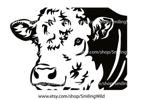 Hereford Cattle Cow Svg Bull Vector Graphic Art Hereford Laser - Etsy