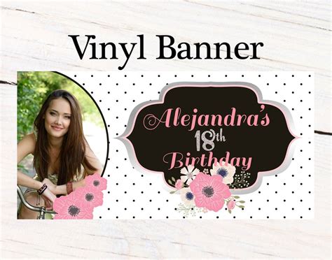 Birthday Chic Banner ~ 18th Birthday Personalized Party Banners- Large Photo Banner, Custom ...