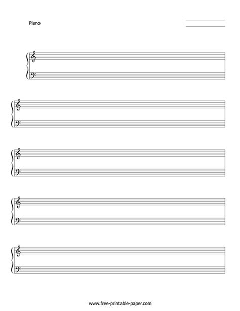 Free Printable Blank Piano Sheet Music