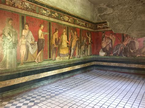 POMPEII-Villa dei Misteri-The series of frescoes depicted here are ...