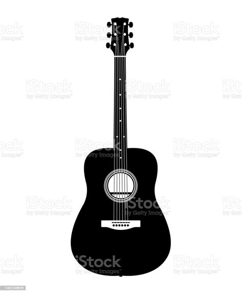 Acoustic Guitar Silhouette Stock Illustration - Download Image Now ...