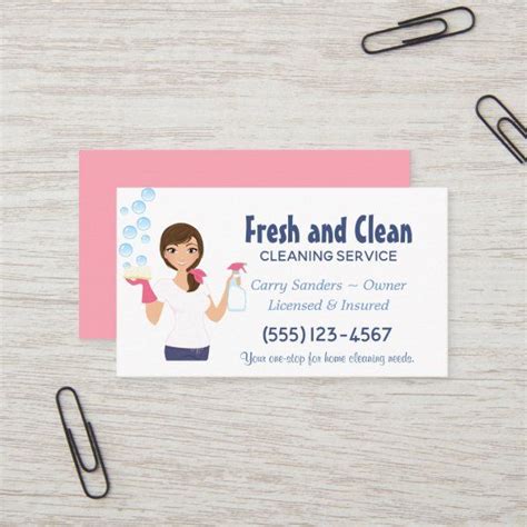 Cartoon Maid House Cleaning Service Business Card | Zazzle | Clean house, House cleaning ...