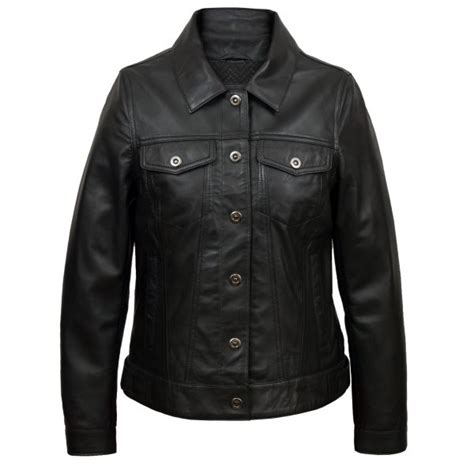 Tilly: Women's Black Denim Style Leather Jacket | Hidepark Leather