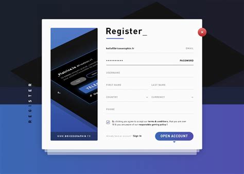 User Registration Form Template PSD | App interface design, Form design ...