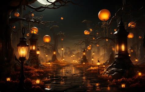 Premium AI Image | Halloween night forest