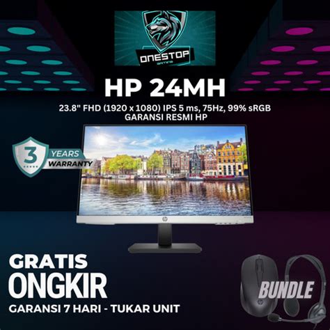 Promo Monitor LED HP 24MH 24" IPS FHD 75Hz Speaker Ergonomic Stand ...