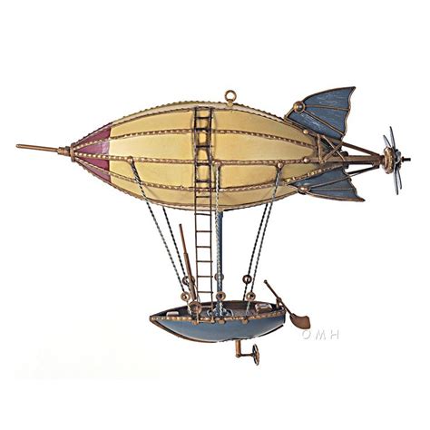 Steampunk Airship Model Metal Hot Air Balloon 14" Hanging Aviation Art ...