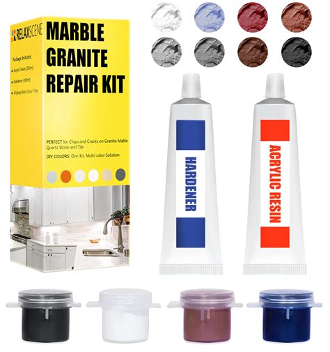 Marble Repair Kit - Epoxy Granite Repair Kit for Corian, Edge Chips, Quartz Countertop, Tiles ...