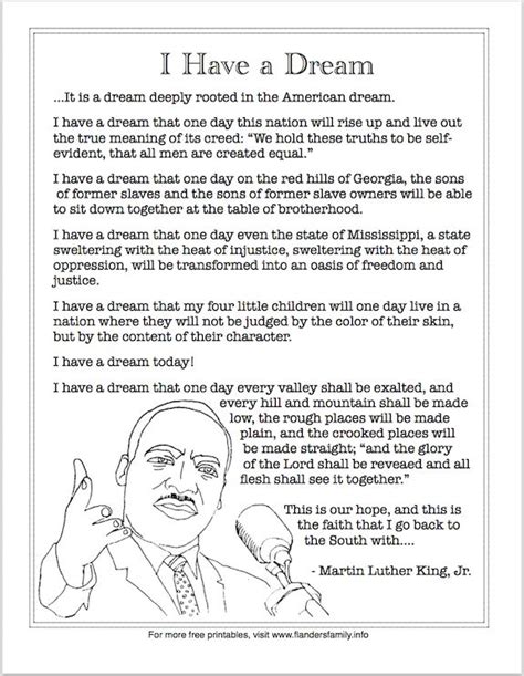 Free printable: Martin Luther King, Jr.'s "I Have a Dream" Speech (exce… | Martin luther king jr ...