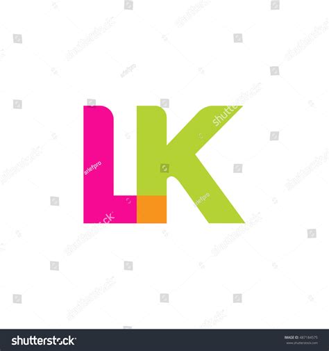 Uppercase Lk Logo Pink Green Overlap Stock Vector (Royalty Free) 487184575