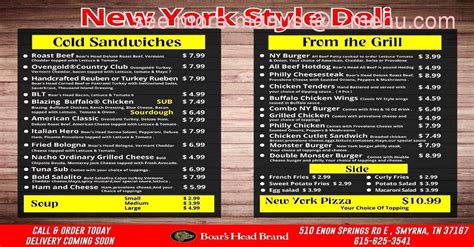 Online Menu of New York Style Gourmet Deli Restaurant, Smyrna ...