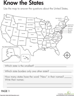 Geography: Know the States | Worksheet | Education.com