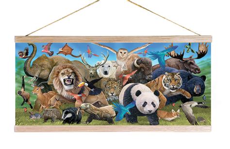 Animals of the world stampede- canvas poster wall hanging – Garryflemingart