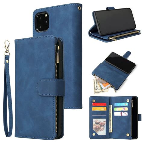 iPhone 11 Wallet Case, Dteck Soft Leather Zipper Wallet Case Magnetic ...