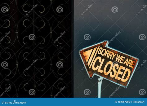 Vintage Sign on a Storefront Sorry we`re Closed Stock Photo - Image of ...