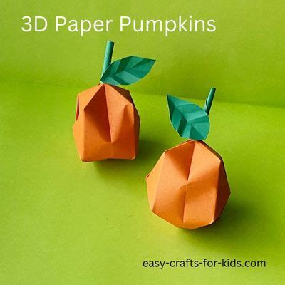 How to Make an Origami Pumpkin 3D - Easy Crafts For Kids