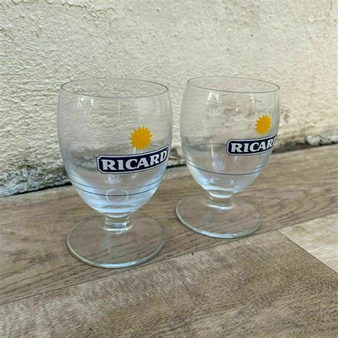 2 French Ricard Anisette Pastis Glasses With Sunburst Motif - Etsy