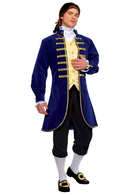 ADULT BLUE ARISTOCRAT GEORGE WASHINGTON COLONIAL MEN COSTUME JACKET ...