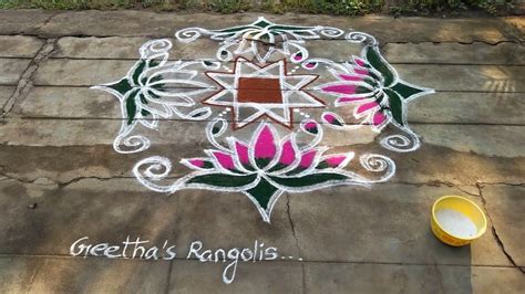 Creative lotus kolam#Lotus kolam | Beautiful rangoli designs, Rangoli ...